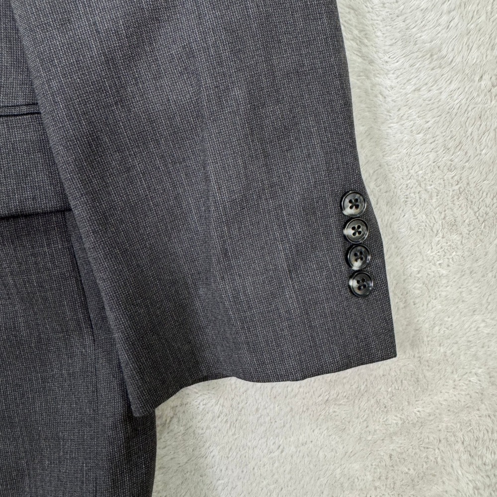 JOS A BANK TRAVELER Mens Wool Suit 46R Dark Gray Tailored Fit Pants 38x28 Casual - Picture 3 of 16